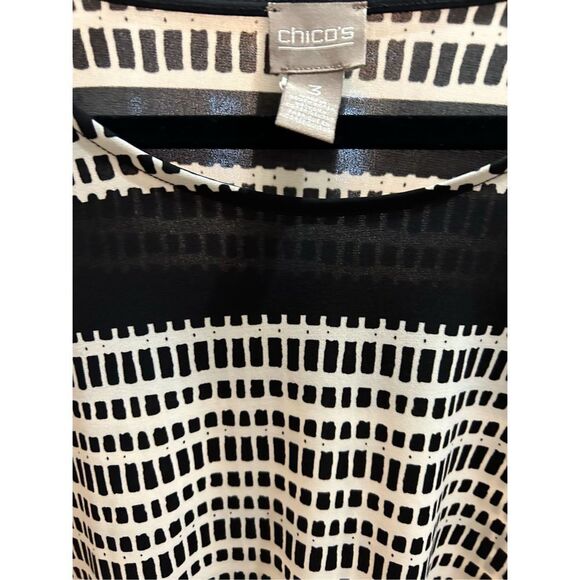 Chico’s Women’s Color Block Tunic Blouse Elegant Casual Formal Top. Size 3, XL. - Picture 2 of 9